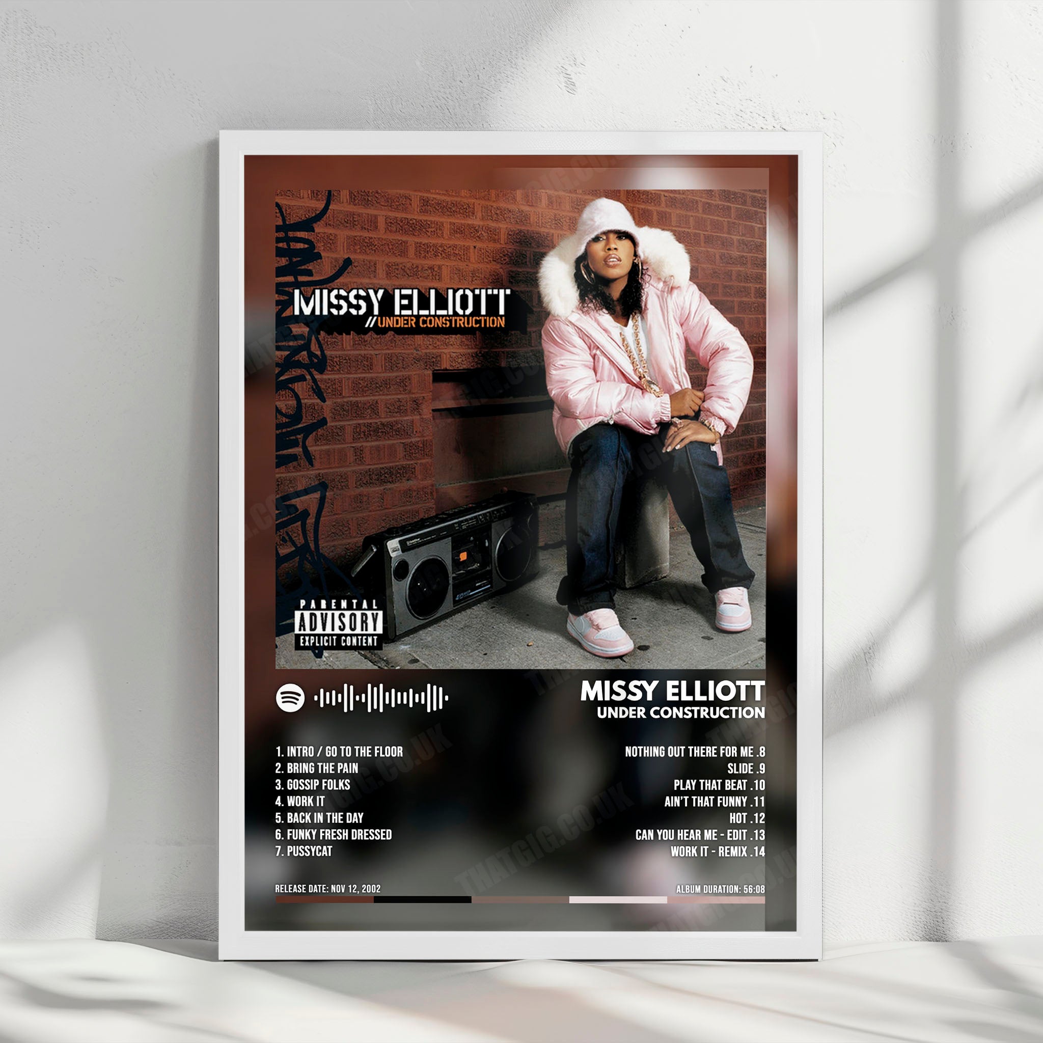 Missy Elliott "Under Construction" Album Cover Poster - with Complete Tracklist