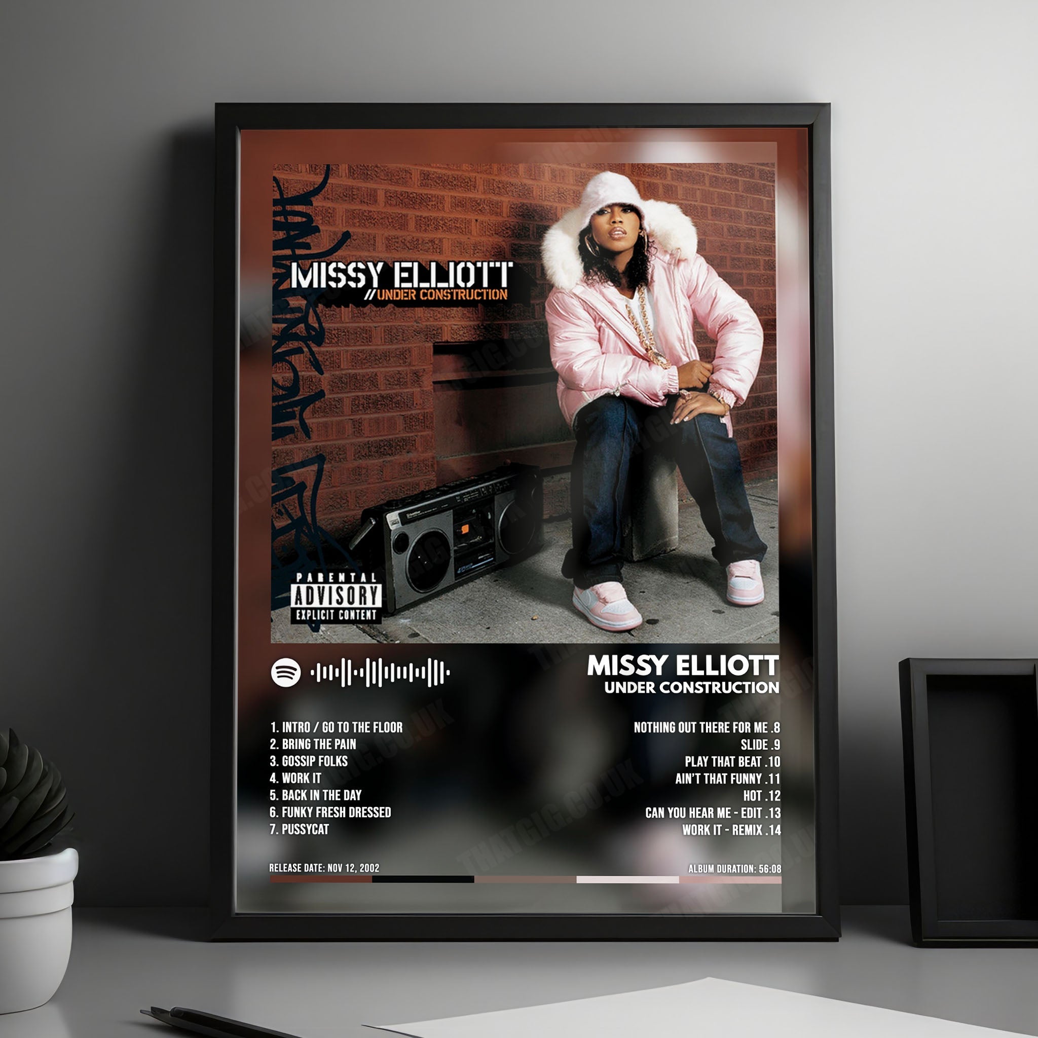 Missy Elliott "Under Construction" Album Cover Poster - with Complete Tracklist
