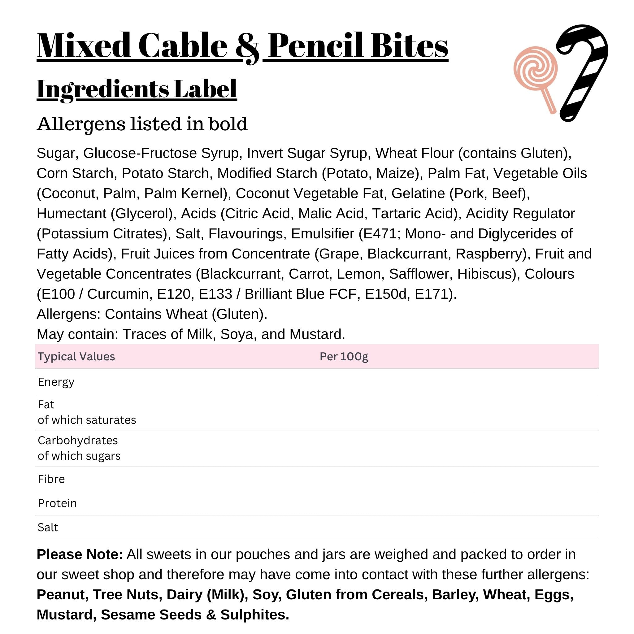 Mixed Cable & Pencil Bites