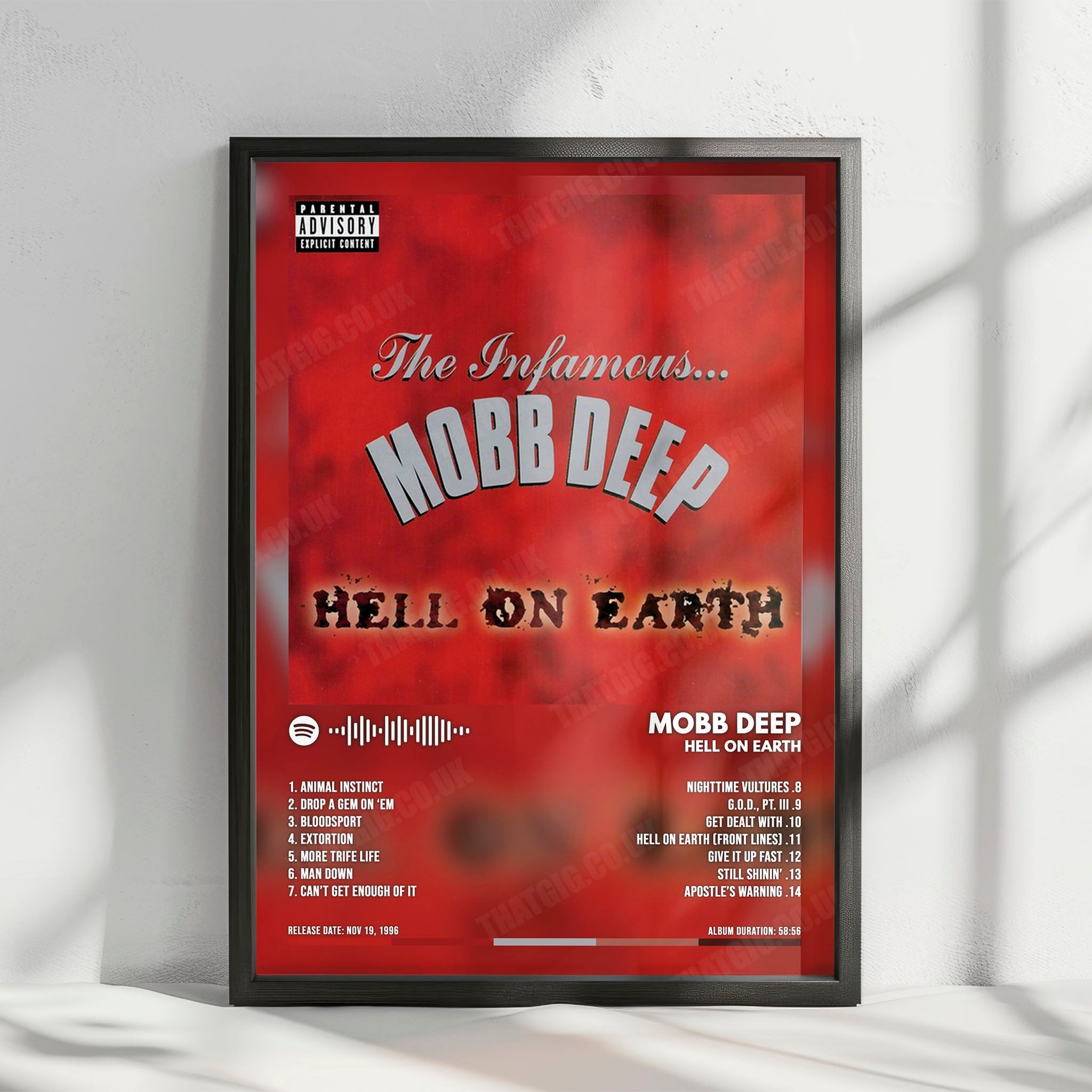 Mobb Deep "Hell on Earth" Album Cover Poster - with Complete Tracklist