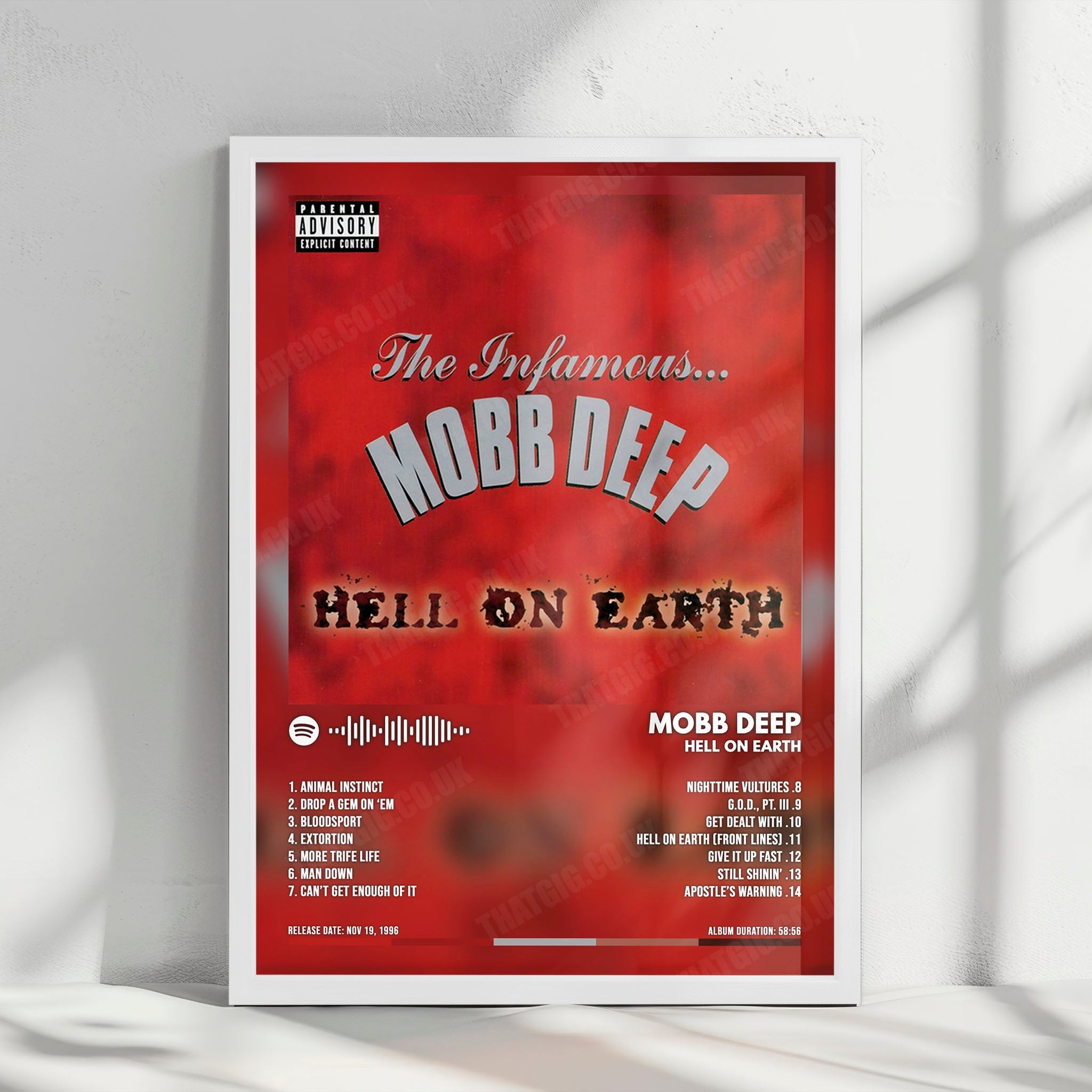 Mobb Deep "Hell on Earth" Album Cover Poster - with Complete Tracklist