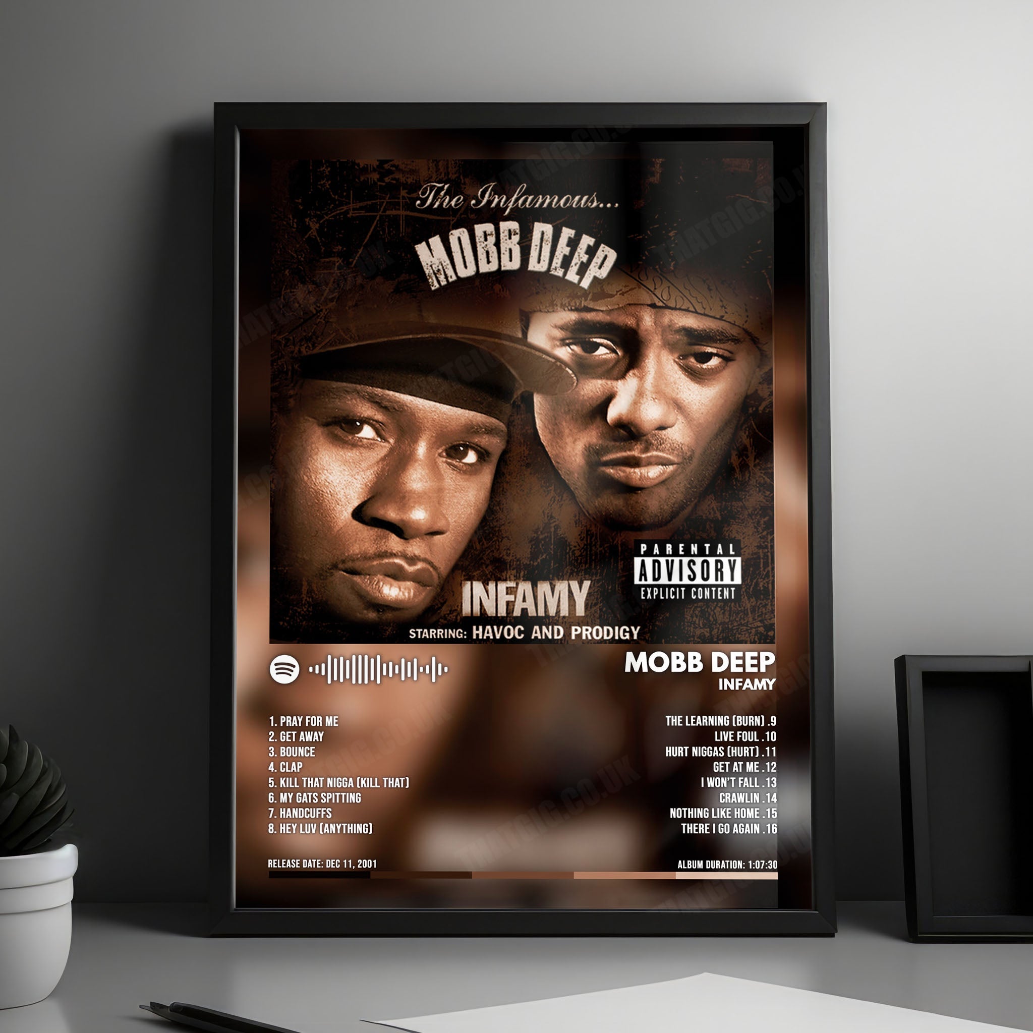Mobb Deep "Infamy" Album Cover Poster - with Complete Tracklist