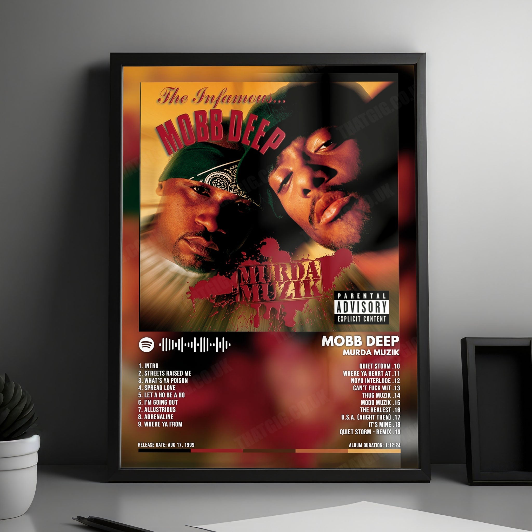 Mobb Deep "Murda Muzik" Album Cover Poster - with Complete Tracklist