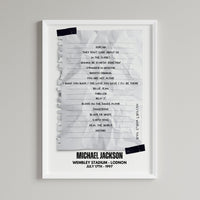 Michael Jackson Retro Setlist Poster - Wembley Stadium, London, July 17th 1997