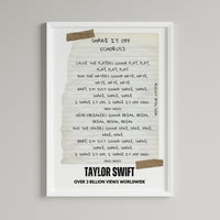 Taylor Swift "Shake It Off" Lyric Poster