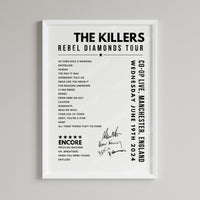 The Killers Setlist Poster - at the CO-OP Live, Manchester - June 19th, 2024