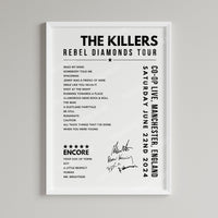 The Killers Setlist Poster - at the CO-OP Live, Manchester - June 22nd, 2024
