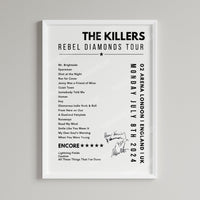 The Killers Setlist Poster - 02 Arena, London, England on July 8th, 2024