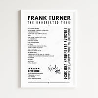 Frank Turner Setlist Poster - Commodore Ballroom, Vancouver - September 3rd, 2024