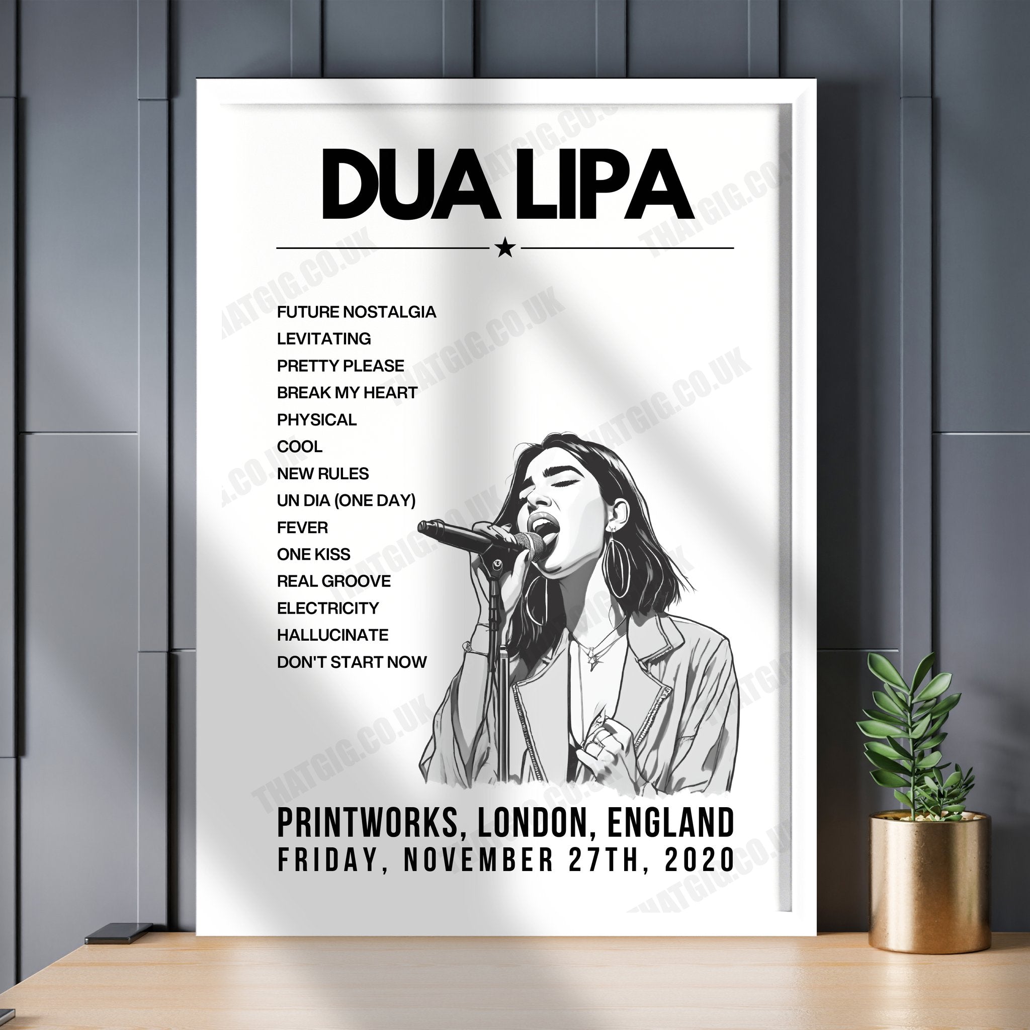 Dua Lipa Setlist Poster - Printworks, London - November 27th, 2020