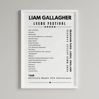 Liam Gallagher Setlist Poster - Leeds Festival - August 23rd, 2024