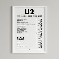 U2 setlist Poster - Twickenham Stadium, England on July 9th 2017