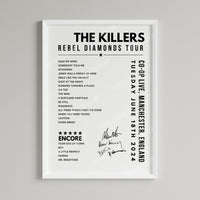 The Killers Setlist Poster - at the CO-OP Live, Manchester - June 18th, 2024