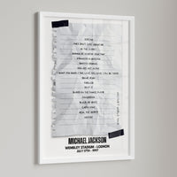 Michael Jackson Retro Setlist Poster - Wembley Stadium, London, July 17th 1997