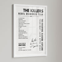 The Killers Setlist Poster - The OVO Hydro, Glasgow - June 27th, 2024