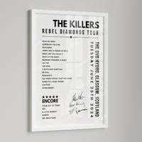 The Killers Setlist Poster - The OVO Hydro, Glasgow - June 25th, 2024