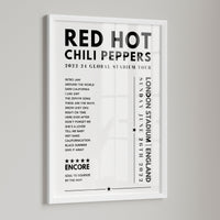 Red Hot Chili Peppers Setlist Poster - at London Stadium - June 26th, 2022