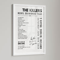 The Killers Setlist Poster - at the 3Arena, Dublin - June 15th, 2024