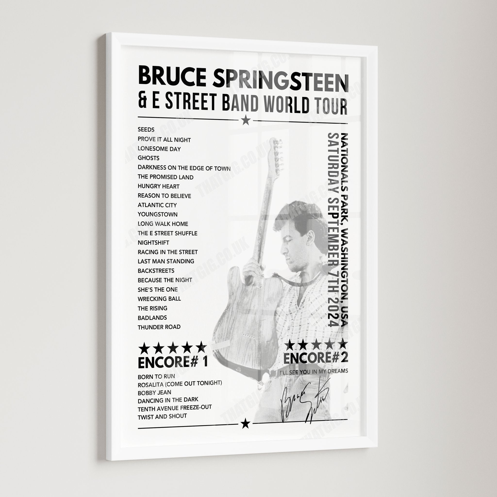 Bruce Springsteen Setlist Poster - Scotiabank Arena, Toronto - November 3rd, 2024