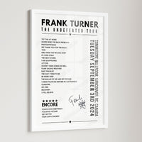 Frank Turner Setlist Poster - Commodore Ballroom, Vancouver - September 3rd, 2024