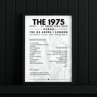 The 1975 Setlist Graphic Poster - The O2 Arena, London, February 20th, 2024