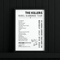 The Killers Setlist Poster - 02 Arena, London, England on July 8th, 2024
