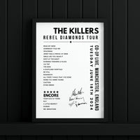 The Killers Setlist Poster - at the CO-OP Live, Manchester - June 18th, 2024