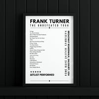 Frank Turner Setlist Poster - Broadway Boardwalk, Salisbury Beach - August 24th, 2024