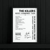 The Killers Setlist Poster - at the CO-OP Live, Manchester - June 22nd, 2024