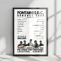 Fontaines D.C. Setlist Poster - The Warehouse, Aviva Studios, Manchester - November 30th, 2024