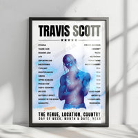 Travis Scott Setlist Poster - The O2 Arena, London, England - July 16th, 2019