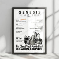 Genesis Setlist Poster - The O2 Arena, London, England - March 25th, 2022