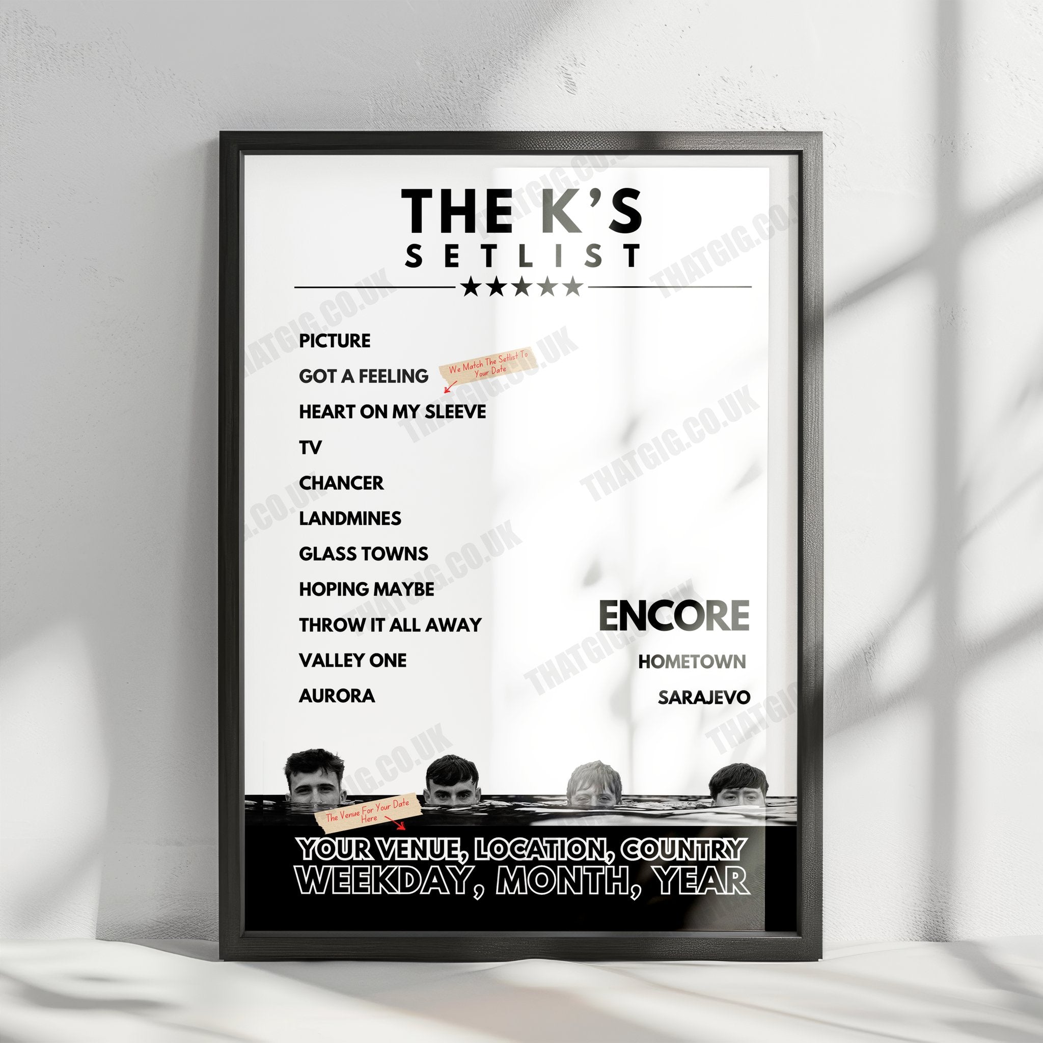 The K's Setlist Poster - Old Fire Station, Carlisle, England - November 17th, 2024