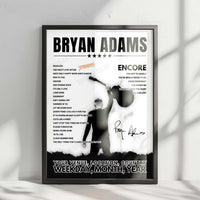 Bryan Adams Setlist Poster - Oslo Spektrum, Oslo - April 29th, 2024