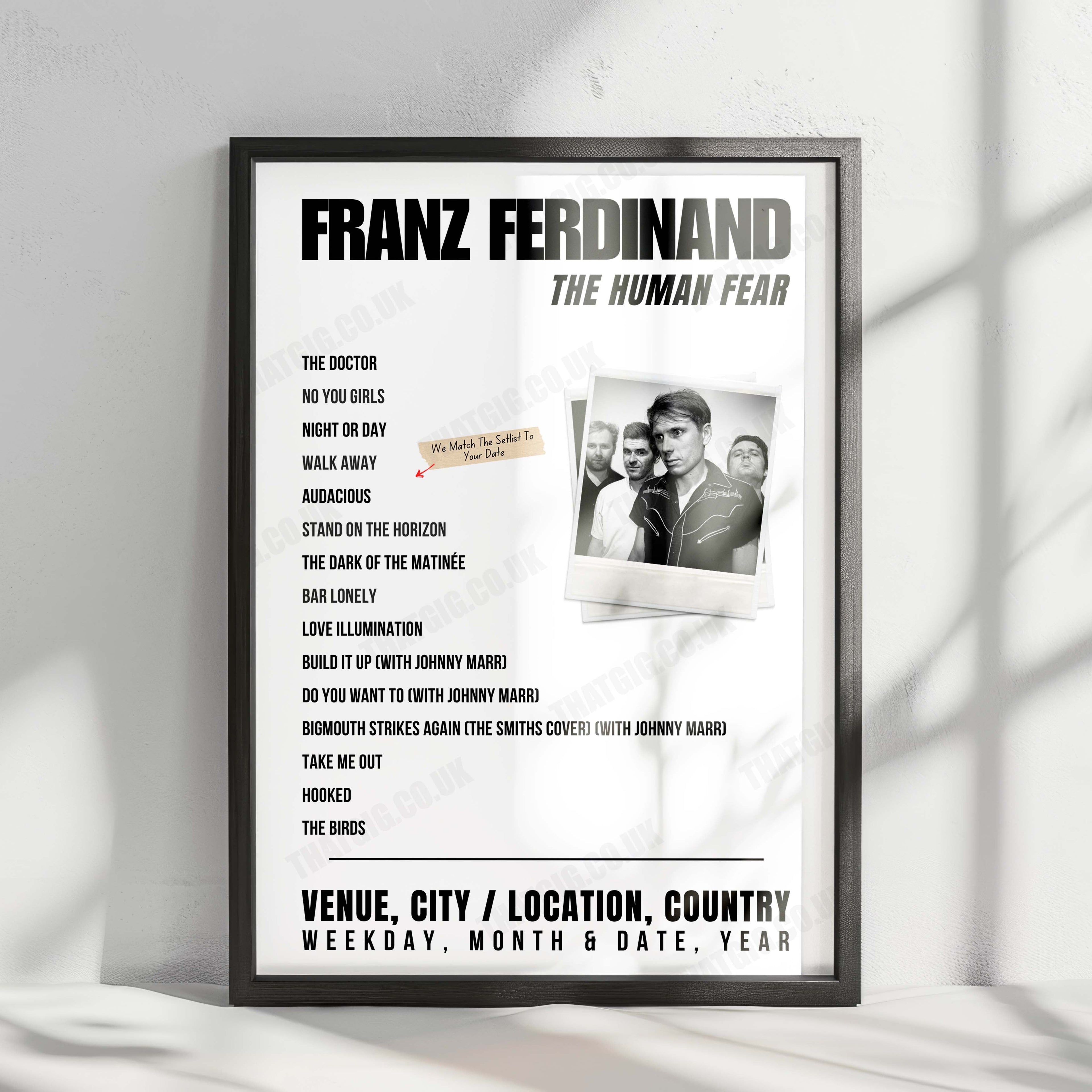 Franz Ferdinand Setlist Poster - Gurten, Bern - July 18th, 2025