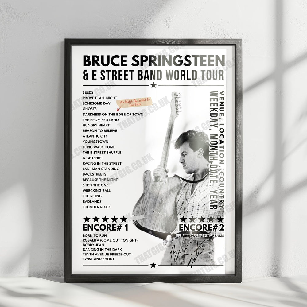 Bruce Springsteen Setlist Poster - PPG Paints Arena, Pittsburgh - August 15th, 2024