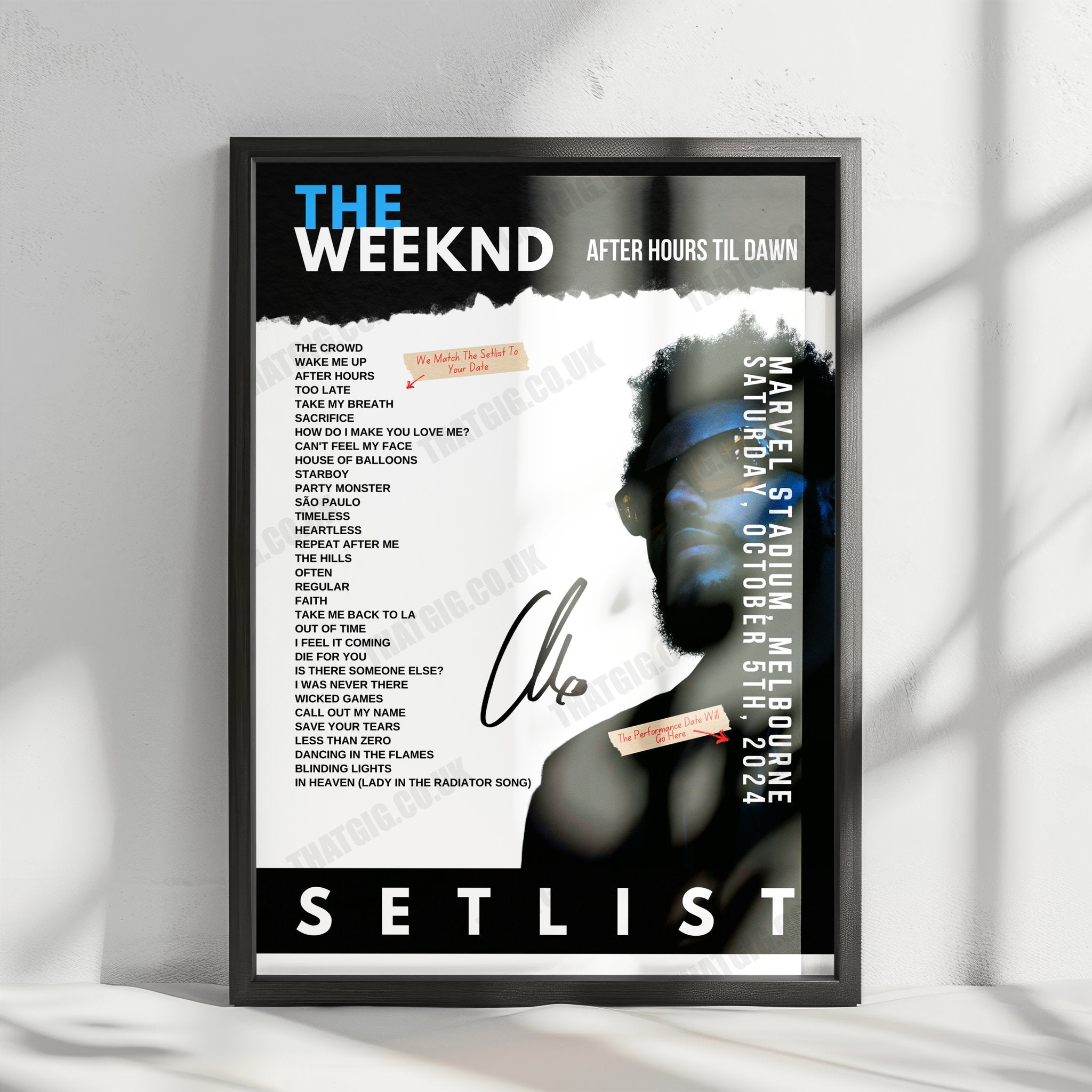 The Weeknd Setlist Poster - Ippodromo Snai La Maura Milan - July 27th, 2023