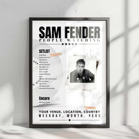 Sam Fender Setlist Poster - Sefton Park, Liverpool - May 24th, 2025