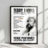 Teddy Swims Setlist Poster - TSB Bank Arena, Wellington - July 7th, 2024