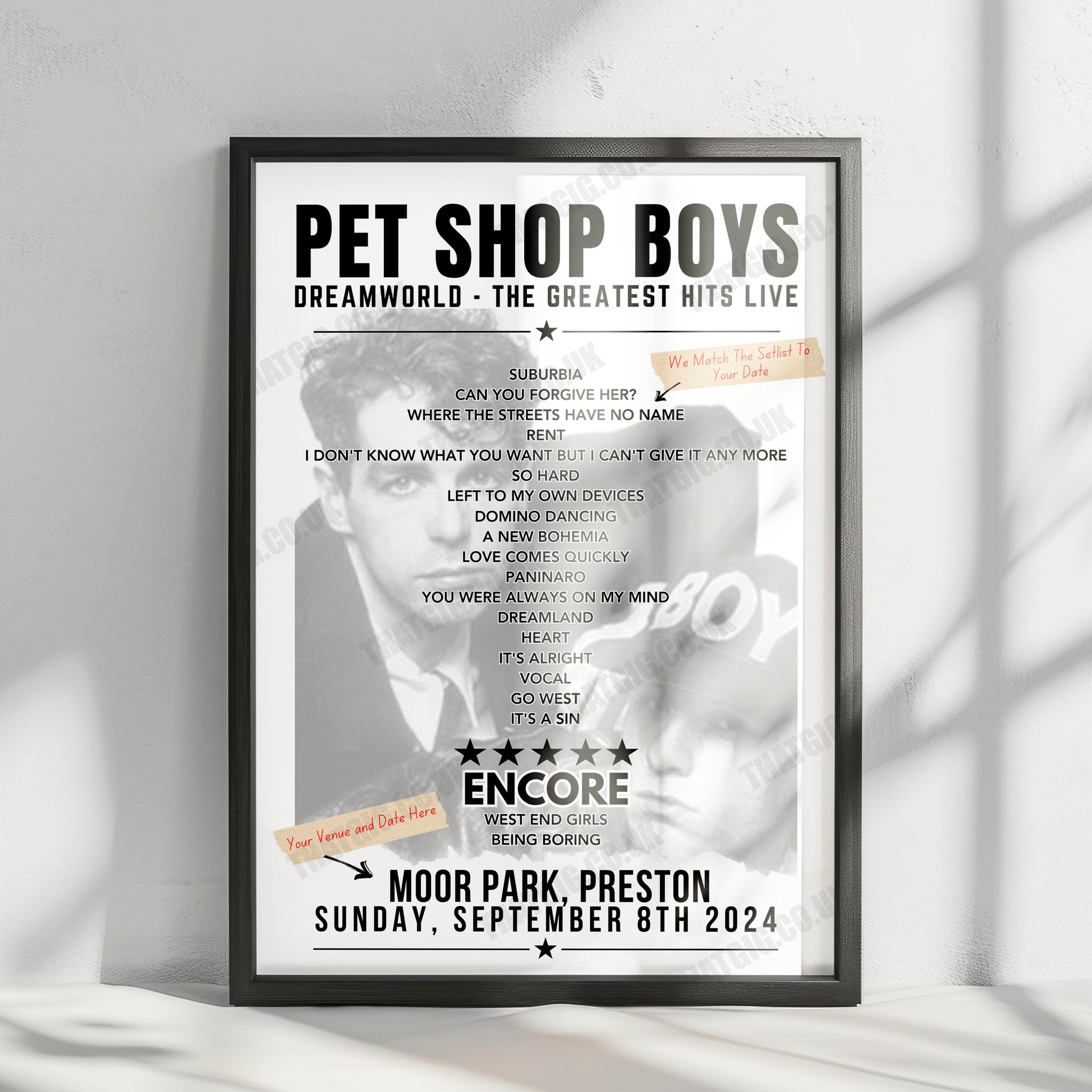 Pet Shop Boys Setlist Poster - AFAS Live, Amsterdam - June 26th, 2024