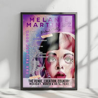 Melanie Martinez Setlist Poster - American Airlines Center Dallas - May 22nd, 2024