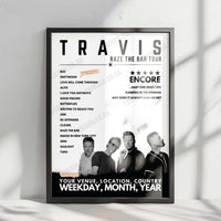 Travis Setlist Poster - Eventim Olympia, Liverpool  - December 8th, 2024