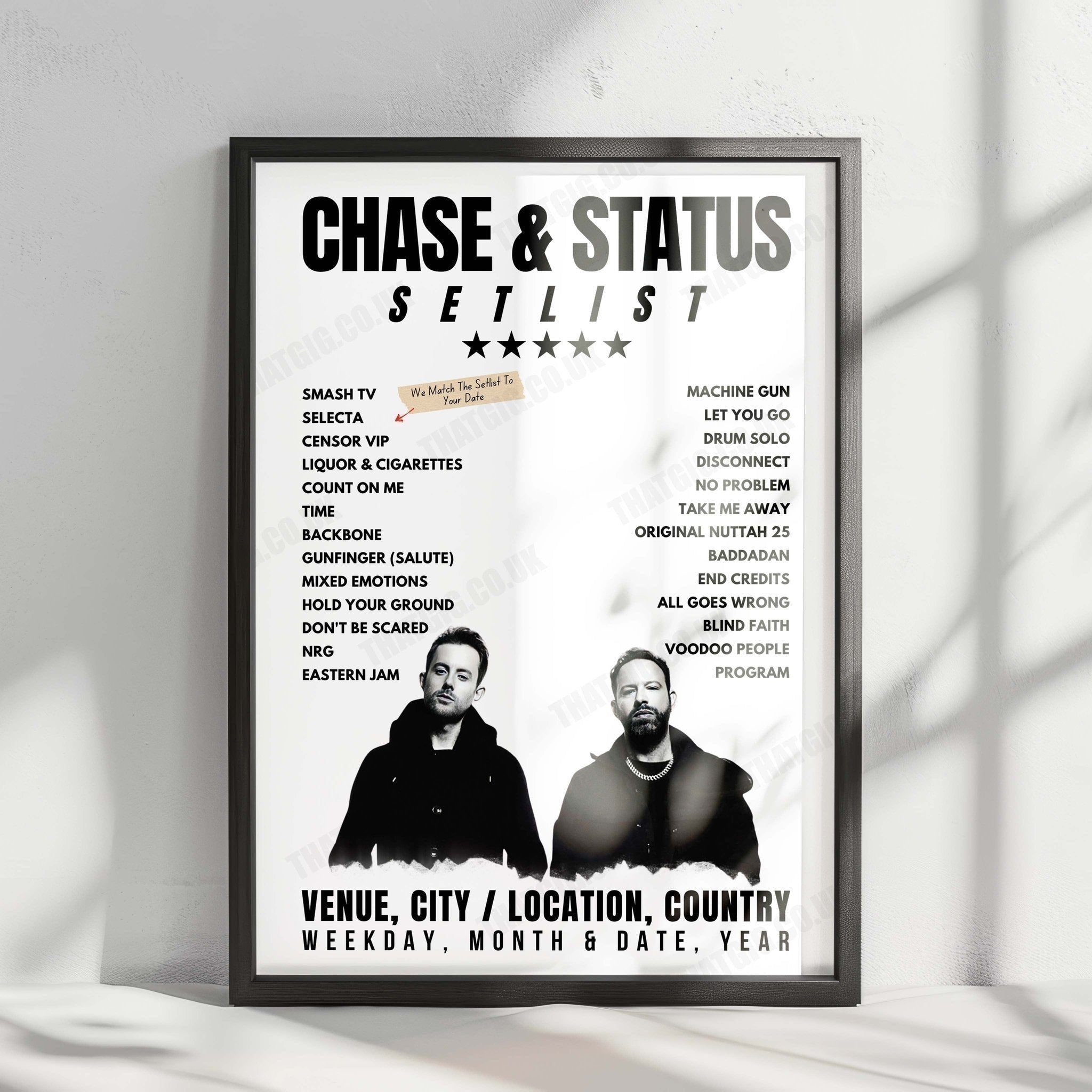 Chase & Status Setlist Poster - Wildlands Perth 2025 - January 4th, 2025