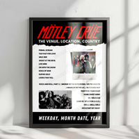 Mötley Crüe Setlist Poster - Glasgow Green, Glasgow - July 6th, 2023