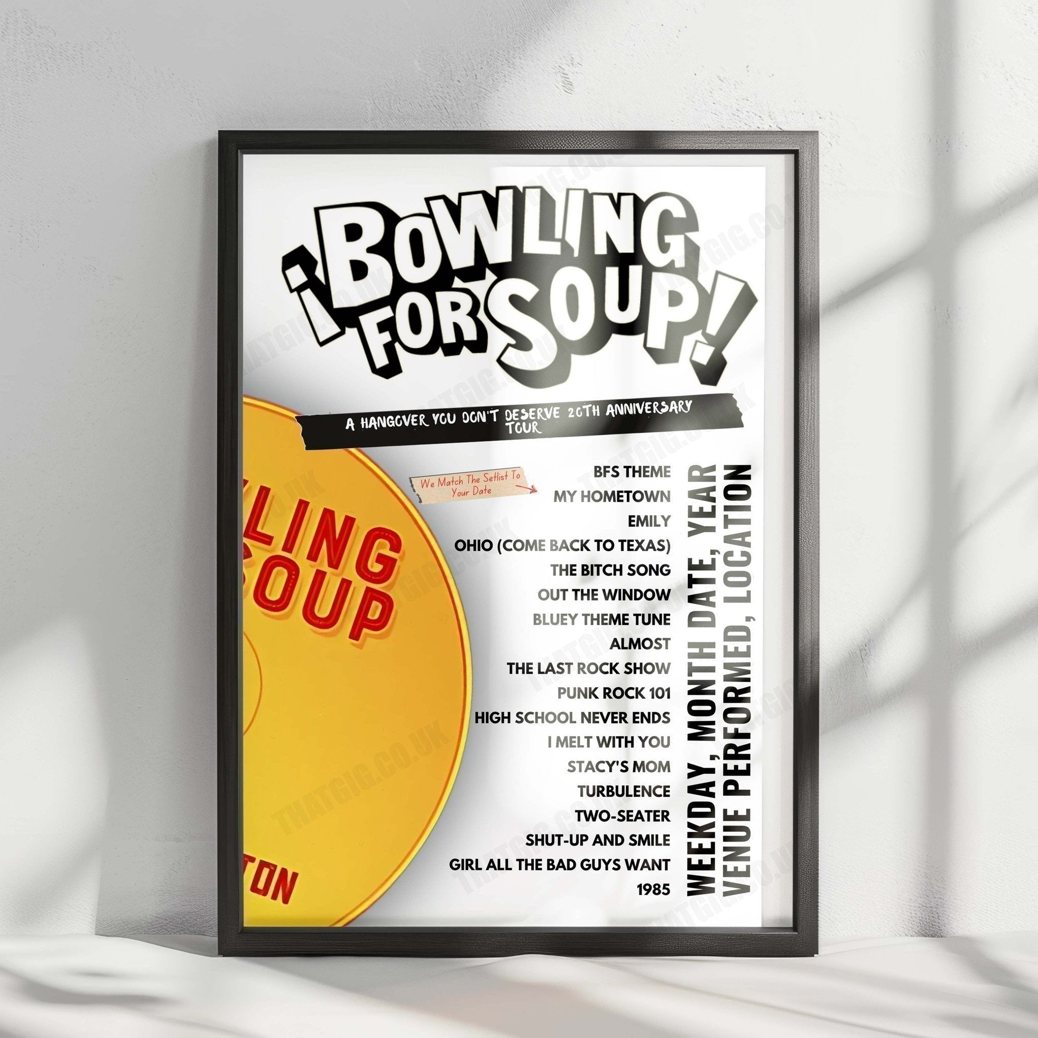Bowling for Soup Setlist Poster - Corner Hotel, Melbourne - December 12th, 2024