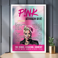 P!nk Setlist Poster - Rocket Mortgage FieldHouse, Cleveland - November 8th, 2023