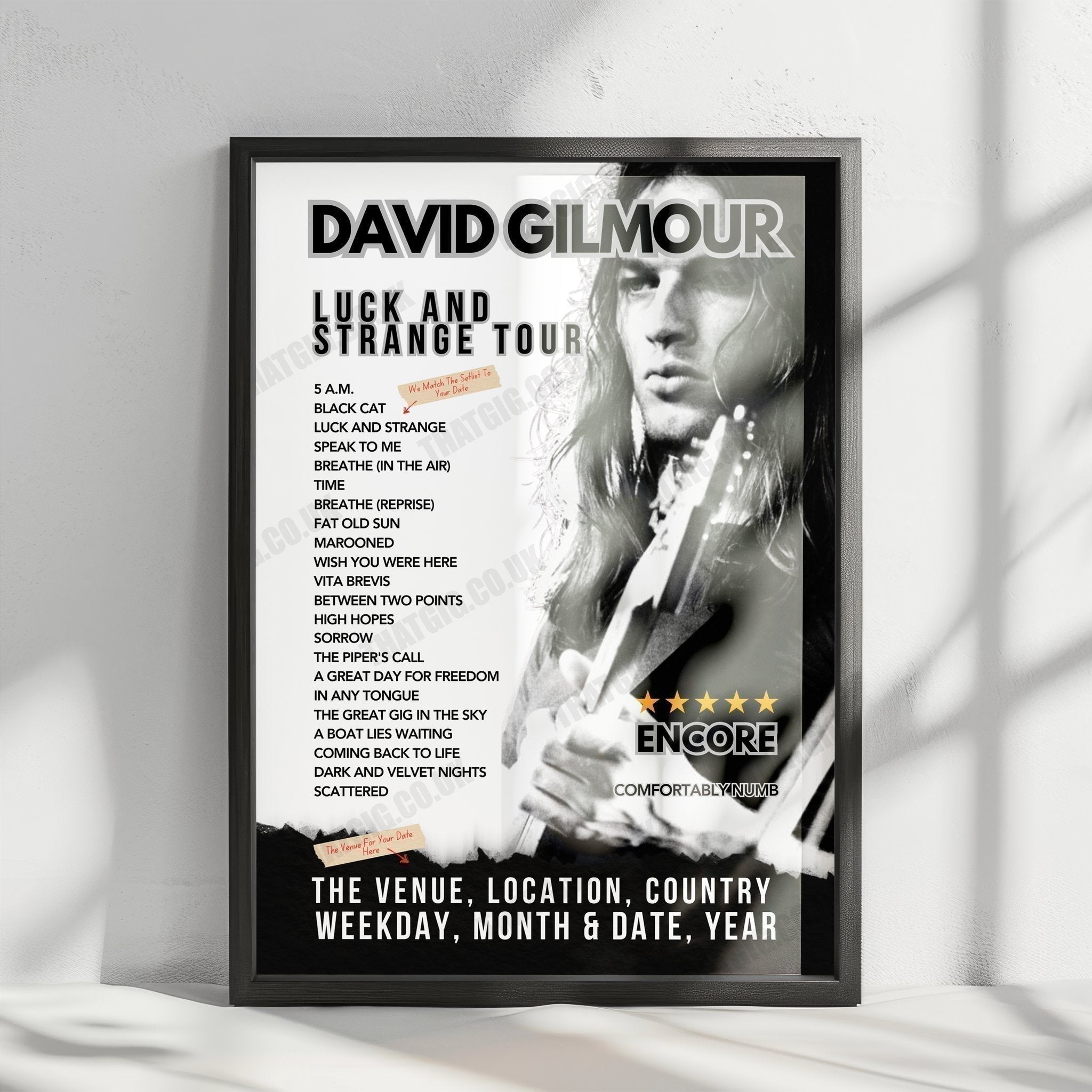 David Gilmour Setlist Poster - Royal Albert Hall, London - October 15th, 2024