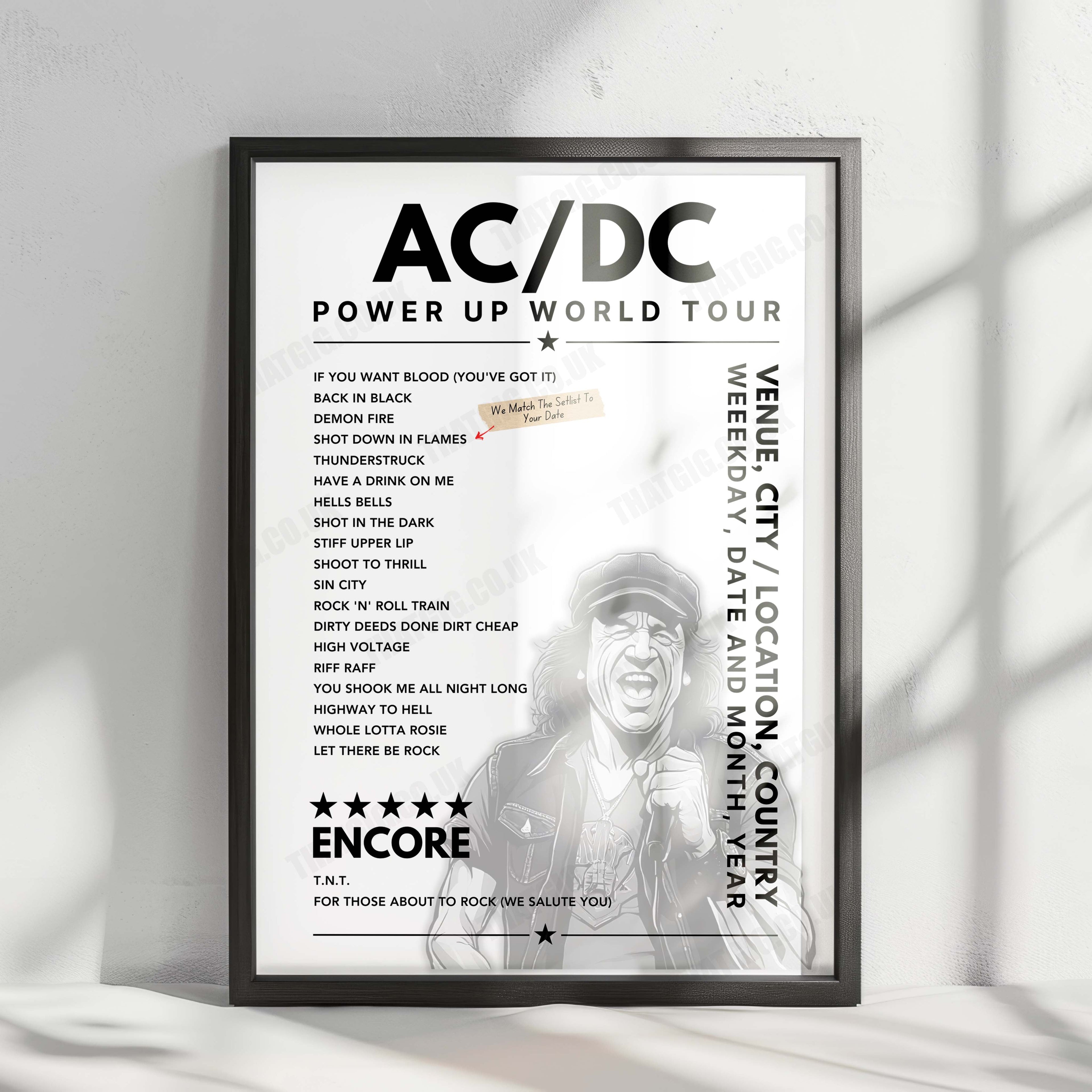 AC/DC Setlist Poster - Freedom Hall, Louisville - April 13th, 2010