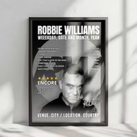 Robbie Williams Setlist Poster - Stadio Nereo Rocco, Trieste - July 17th, 2025