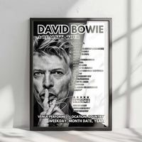 David Bowie Setlist Poster - Mohegan Sun Arena, Uncasville - June 2nd, 2004